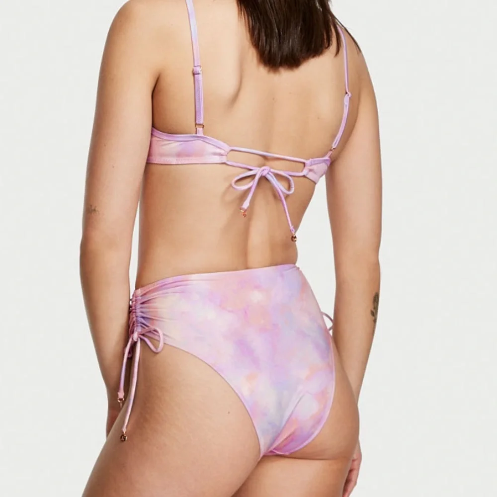 Victoria’s Secret bikini bottom, light purple pink tie dye, small, side …